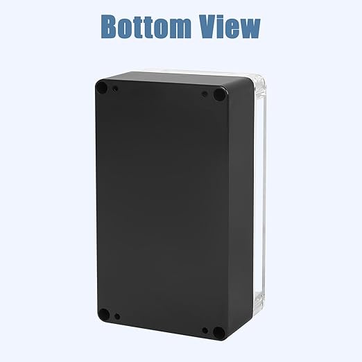 LeMotech Junction Box with Clear Cover IP65 Waterproof Project Box Dustproof ABS Plastic Electrical Project Boxes Universal Enclosure, Black 6.2"x 3.5"x 2.3"(158x90x60mm)(Pack of 2)