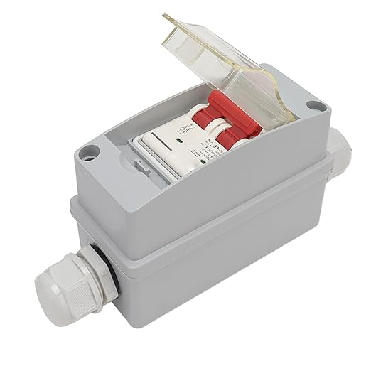 Solar Panel Disconnect Switch 32A DC Circuit Breaker MCB IP65 Waterproof Distribution Box for PV System Outdoor Protection(Without Cable)