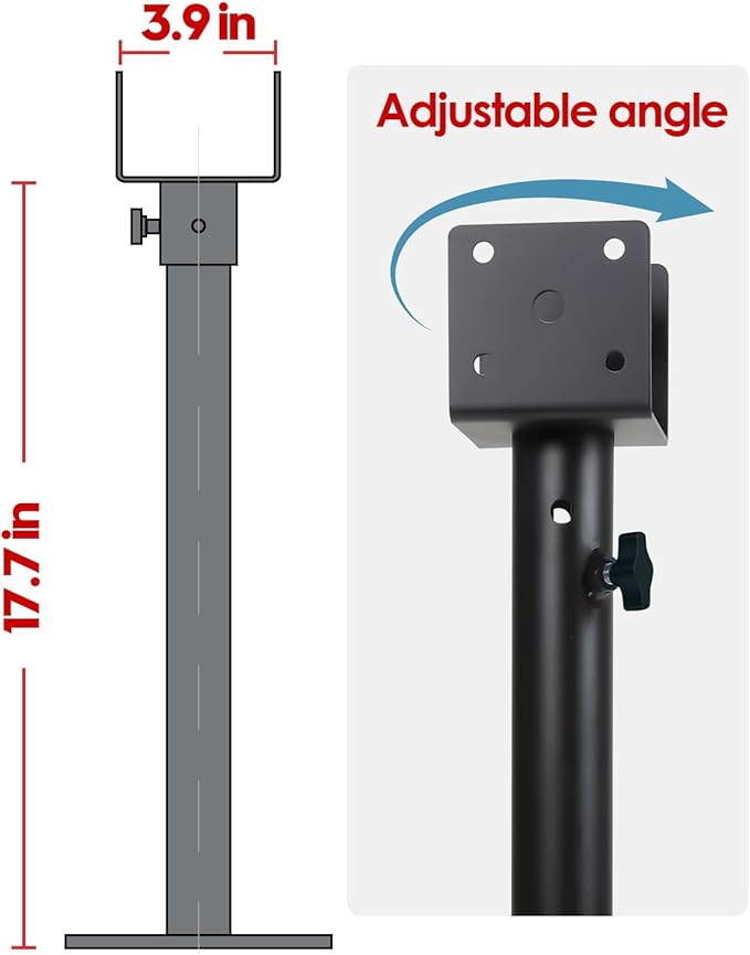 Upgraded 2Pack 3.6" 304 Saddle Stainless Steel Roof Riser for Patio Pergola, Heavy-Duty 18-1/4 Inches High, Pergola Roofs Riser Beam Brackets, Adjustable Roof Riser Hardware, Black Finish (Enhanced)