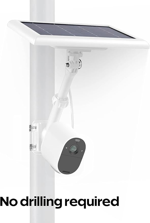 Wasserstein 2-in-1 Universal Pole Mount for Camera & Solar Panel Compatible with Wyze, Blink, Ring, Arlo, Eufy Camera (White)