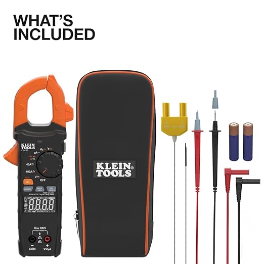 Klein Tools CL490 AC/DC Digital Clamp Meter with TRMS, Dual Display, Auto-Ranging, Current, Voltage, Resistance, Continuity, NCVT Detection, and Reverse Contrast LCD