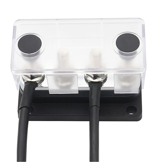 Bus Bar Copper 12V 300A with 4X 5/16" Studs Battery Terminal Power Distribution Blocks, Marine Busbar, 12 Volt-48V DC High Current Buss Bar for Automotive, Car, Boat, RV, Solar, Yacht, Black