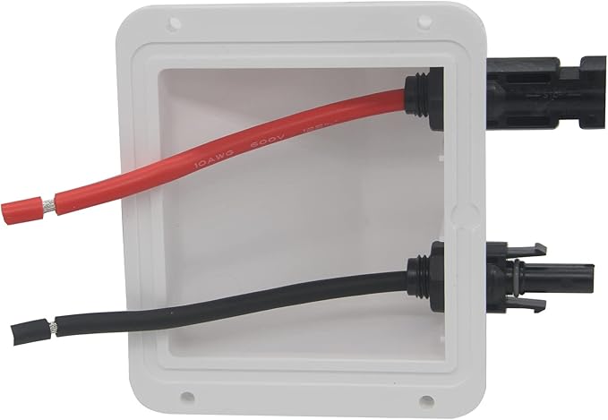 ZOOKOTO 0.33Ft 10 AWG Cable ABS UV Resistance Dual Cable Entry Housing for Solar Project on Rv, Boat,Camper,Van, Weatherproof
