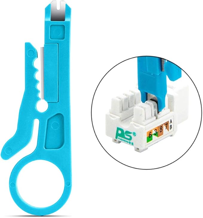 Mini Wire Stripper, 6 Pcs Network Wire Stripper Punch Down Cutter for Network Wire Cable, RJ45/Cat5/CAT-6 Data Cable, Telephone Cable and Computer UTP Cable