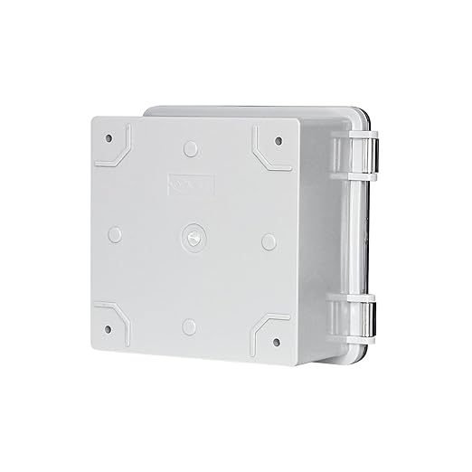 Electrical Junction Box Waterproof Electrical Box Outdoor with Mounting Plate, Plastic Snap Latch Hinged Dustproof and Suitable for Indoor and Outdoor Wiring Projects Clear 5.9"x5.9"x3.5"