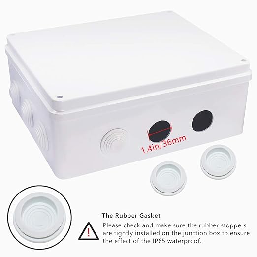 Zulkit Junction Box ABS Plastic Dustproof Waterproof IP65 Universal Electrical Boxes Project Enclosure White 11.8 x 9.8 x 4.7 inch (300mmx250mmx120mm)