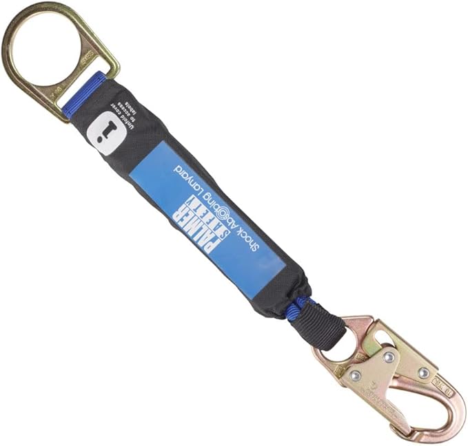 Palmer Safety 18" D-Ring Extender Fall Protection with 3/4" Snap Hook and D-Ring, Personal Shock Absorber Extension (3-Pack)