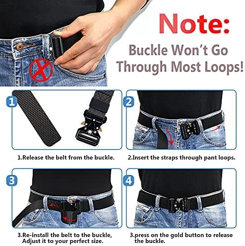 DOOPAI Tactical Belt for Men, 3Pack Military Nylon Web with Heavy Duty Quick Release Metal Buckle