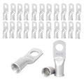 25Pcs 4 AWG 5/16" Stud Tinned Copper Ring Terminals Battery Cable Ends Wire Lugs 4 Gauge Battery Cable Lugs Heavy Duty Cable Lugs Bare Copper Eyelets Tubular Ring Terminal Connectors