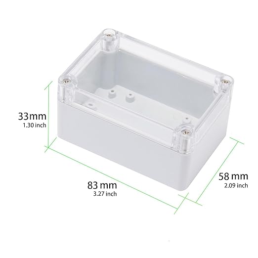 83x58x33mm ABS Plastic Junction Box, Waterproof IP65 Electrical Enclosure Box Universal Project Connection Box with PC Transparent Clear Cover 3.3x2.3x1.3 inch(83 x58 x33 mm)¡­