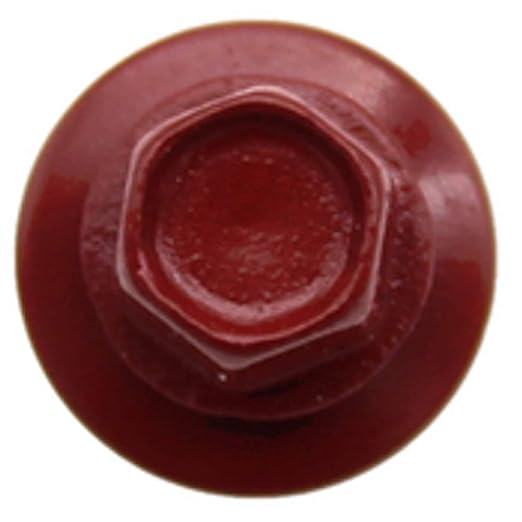 Metal Roofing Screws: (250) 10 x 1 Dark Red Hex Head Sheet Metal Roof Screw. Self Starting Metal to Wood siding Screws. EPDM Washer. Colored Head