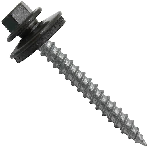 Metal Roofing Screws: (250)12 x 2" Dark Bronze Hex Sheet Metal Roof Screw. Sharp Point Metal to Wood siding Screws. 5/8" EPDM Washer