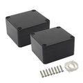 LeMotech Electrical Box ABS Plastic Project Box IP65 Waterproof Junction Box Project Case Universal Enclosure for Electronics Black 2.48x 2.28x 1.37 inch(63x58x35mm)(Pack of 2)