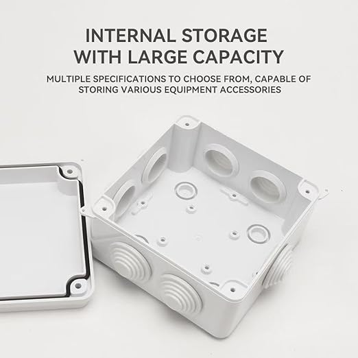 Electrical Junction Box IP65 Dustproof Waterproof ABS Plastic Project Enclosure for Electronics (100x100x70)