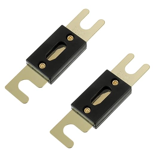 BoJack 2pcs 250A ANL Fuse Holder and 2pcs 250Amp 32VDC ANL Fuses for Audio and Video Systems