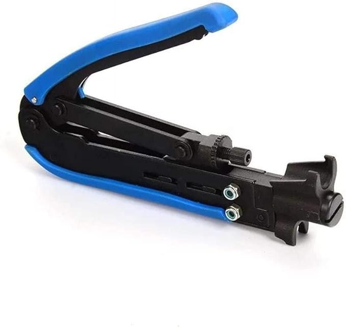 Coaxial Compression Tool Coax Cable Crimper Kit Adjustable rg6 rg59 rg11 75-5 75-7 Coaxial Cable Stripper with 20pcs F Male And 10pcs Female to Female rg6 Connectors