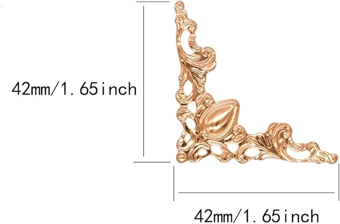 50 Pcs Corner Protector Guard Edge Cover, Book Scrapbooking Corner Protector Corner Decorative Protector Cover for Desk Case Box (Rose Gold)