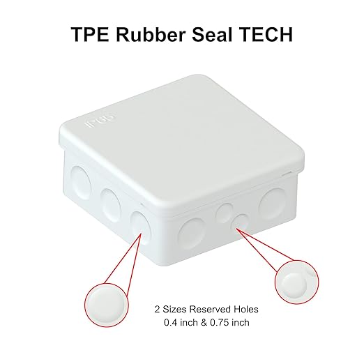 IP65 Waterproof Project Box with Screwless Cover, Outdoor Plastic Junction Box, Project Case for Garden Patio, Pack of 2, White 3.5×3.5