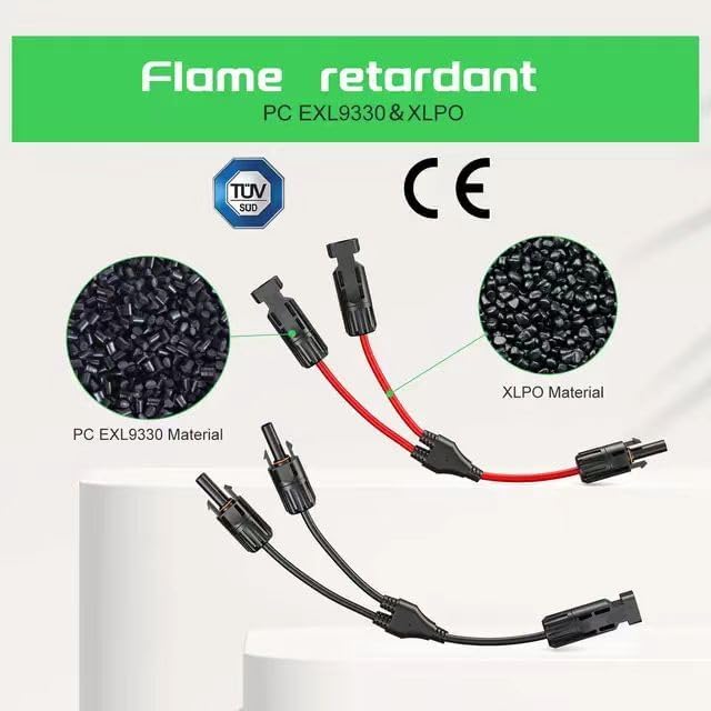 4pcs mc4 y connectors, 30amp Solar Connectors Photovoltaic Panel Adaptor Y Branch Plug 1 To 2 Parallel Connection Of Battery Plate Assembly RV PV Group Line solar panel connectors for Solar Panel
