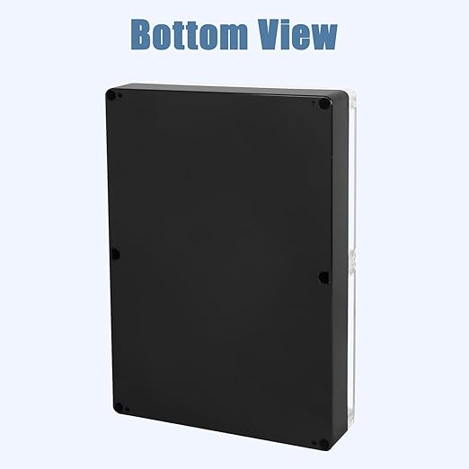 LeMotech Electrical Box Clear Cover Project Box IP65 Waterproof Junction Box ABS Plastic Case Universal Enclosure for Electronics, Black 10.3"x 7.1"x 2.3"(263x182x60mm)(Pack of 1)