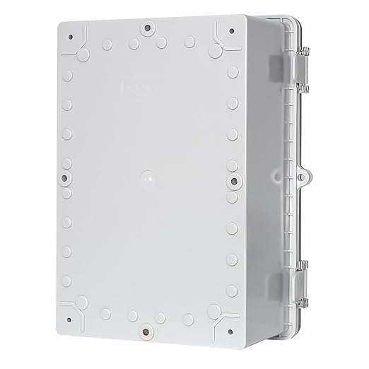 Outdoor Waterproof Junction Box ABS Plastic Electrical Enclosure Hinged Cover Electric Box Weatherproof Housing, Suitable for Solar/Surveillance/Landscaping Projects Clear 11.4"x7.4"x5.5"