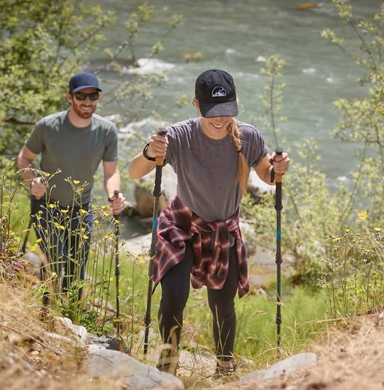 CASCADE Trekking Poles Ultra Light 100% Carbon Fiber Trekking, Walking, and Hiking Poles - Ultra Light, Ultra Durable, Quick Lock Feature for Easy Height Adjustment from 26” to 54”