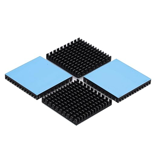 4PCS 40mm Aluminum Heat Sink with Thermal Conductive Adhesive Tape, 40×40×5mm Heatsink Cooler for Cooling TEC1-12706, VRM GPU Stepper Driver 3D Printer Stepper Motor