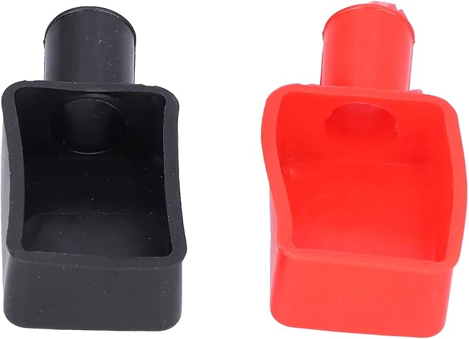 2Pcs Battery Terminal Protector, Universal Battery Terminal Cover, Rubber Battery Terminal Covers, Positive Negative Battery Post Cover Cap for Car Motorcycle Truck Boat