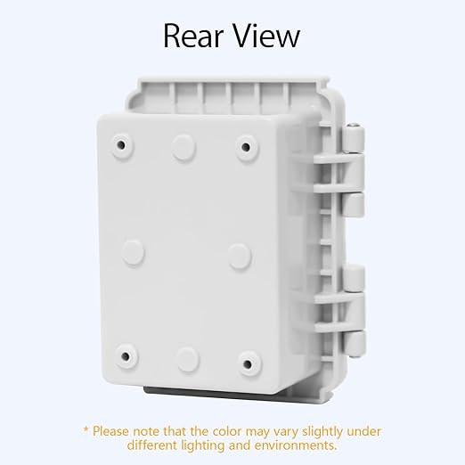LeMotech Electrical Box, IP67 Waterproof Hinged Cover Stainless Steel Latch Junction Box, ABS Plastic Electrical Enclosure with Mounting Plate,Wall Brackets, Cable Glands,4.7"x3.5"x2.7",Grey