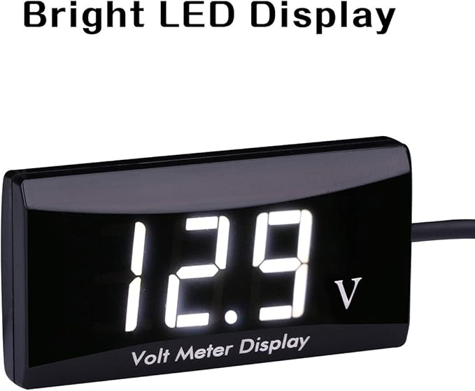 DC 12V Car Digital Voltmeter Gauge - AIMILAR LED Display Voltage Volt Meter for Car Motorcycle (White)
