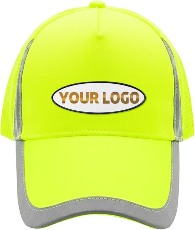 YOWESHOP Reflective Safety Baseball Cap Customize Logo with Removable PE Shell Hi-Vis Safety Work Hat