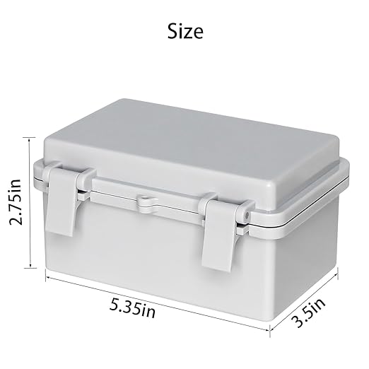 Outdoor Electrical Junction Box ABS Waterproof Junction Box IP66, Weatherproof Enclosure with Terminal Block for Solar/CCTV/Garden UseGray Cover 5.3"x3.4"x2.7"