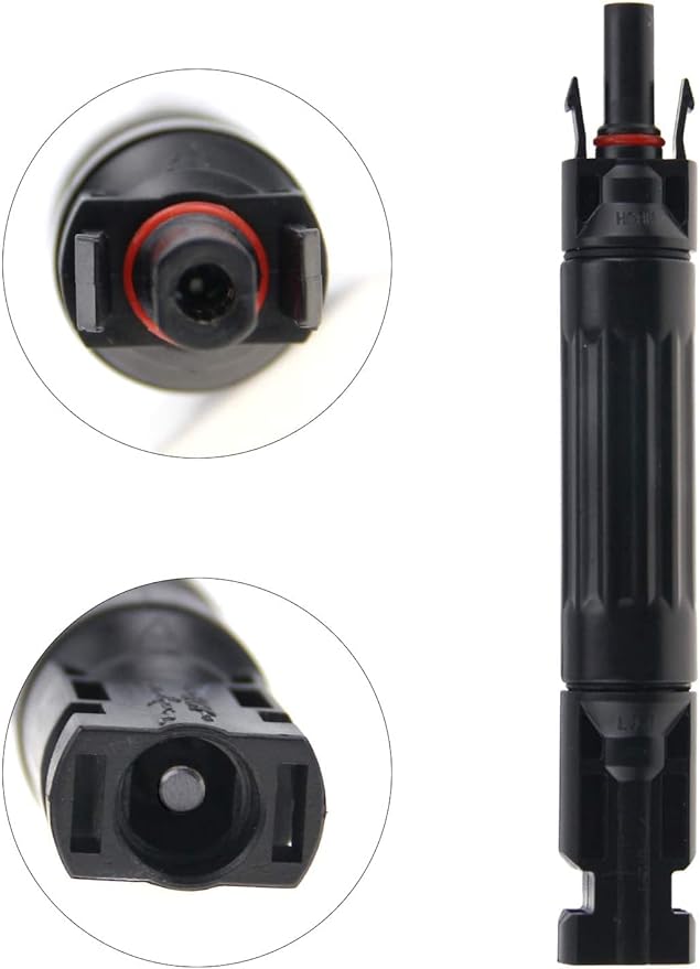 ZOOKOTO 2PCS Solar Panel PV Connector with Built in 10A Fuse Waterproof Solar Panel Cable Connector