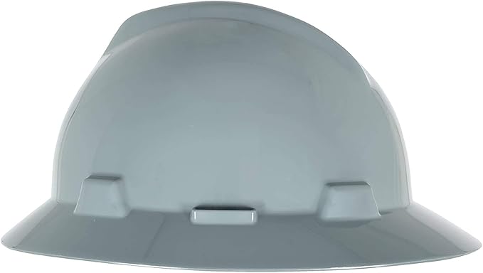 MSA V-Gard Full-Brim Hard Hat with Suspension - Polyethylene Shell, Superior Impact Protection and Self Adjusting Crown Straps - Standard Size Hard Hat