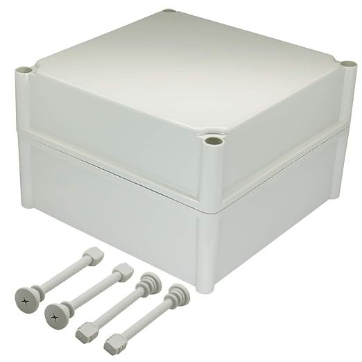 Zulkit Junction Box ABS Plastic Dustproof Waterproof IP67 Junction Boxes Universal Electrical Project Enclosure DIY Electronic Project Box Grey 11.02 x 11.02 x 7.09 inch (280 x 280 x 180 mm)