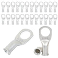 8 AWG 3/8" Stud (25 pcs.), Heavy Duty Tinned Battery Cable Lugs 8 Gauge Copper Ring Terminals Wire Lugs Bare Copper Eyelets Wire Connectors