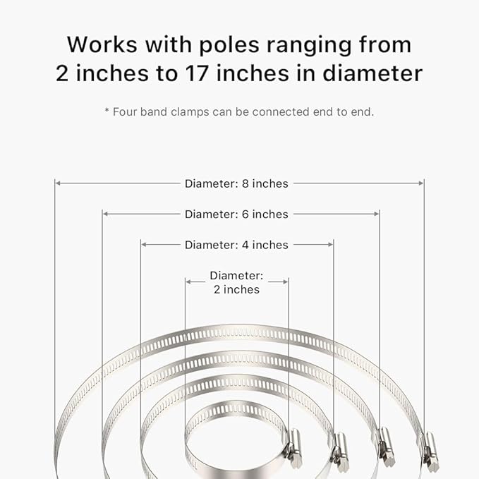 Holicfun No-Drill Outdoor Security Camera Pole Mount, Universally Compatible with Ring, Blink, Eufy, Wyze, Arlo, Google Nest, Simplisafe Cameras, and More - Black