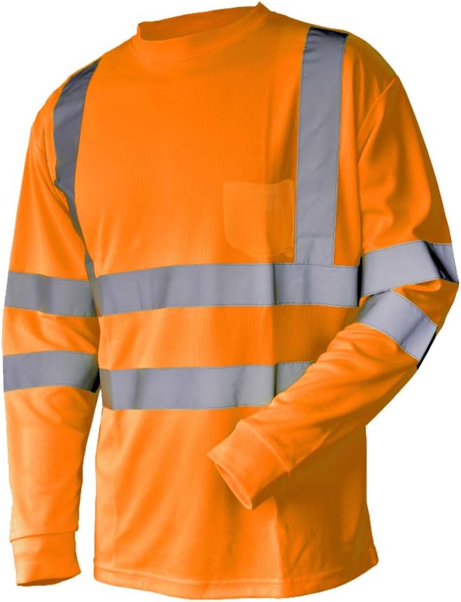 L&M® Hi Vis T Shirt ANSI Class 3 Reflective Safety Lime Orange Short Long Sleeve HIGH Visibility