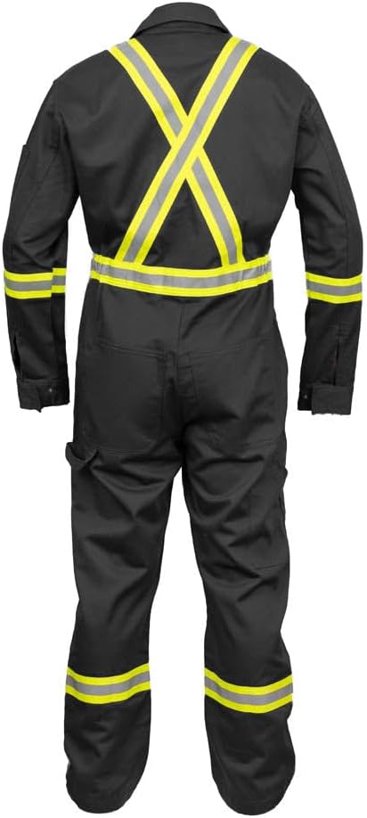 Just In Trend Safety Hi Vis Coverall with Leg Zipper – 100% Cotton, 7 oz