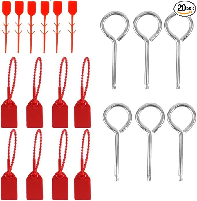 20 Set Fire Extinguisher Tamper Seals Pull Pins Latches Plastic Zip Ties Tite Security Tags Numbered Disposable Self-Locking Tie Replacement for Dry Extinguishers Emergency Kits Maintain