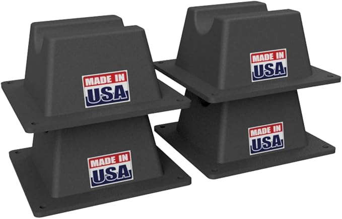 USA Made BULLKE 4 Pack Mini Rooftop Pipe Support - 6" x 6" x 3" - 300 lbs Capacity - UV Resistant - Strong, Durable Roof Pipe Supports for Conduit, Rubber, PVC, Metal Pipes - Universal Fit