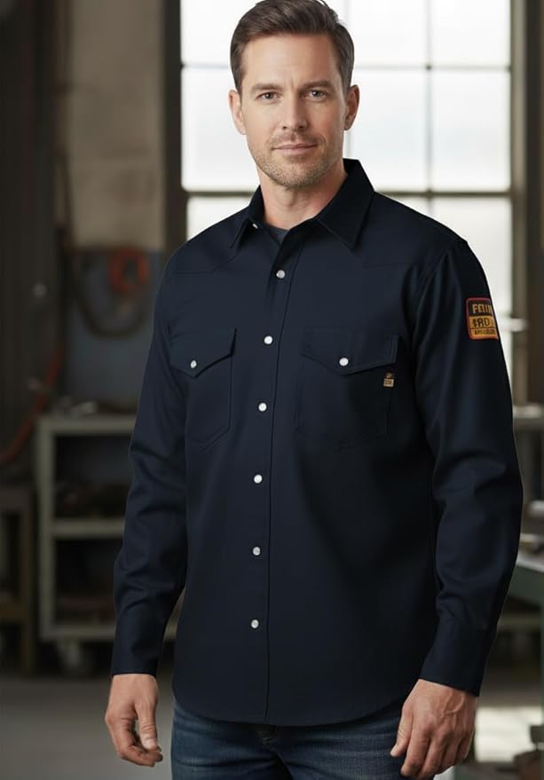 Just In Trend Flame Resistant Light Weight FR Shirt for Men - 88% Cotton, 12% Nylon, 7oz, NFPA 2112