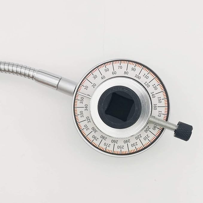 Torque Angle Meter, 1/2" Drive Wrench Angle Gauge, 14" Flexible Clip Arm, CR-V Steel