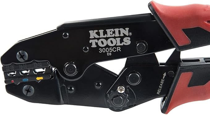 Klein Tools 80013 Wire Stripper / Ratcheting Crimper, Electrical Crimping Tool Kit with Automatic Wire Stripper and Ratcheting Insulated Terminal Crimper, 2-Piece