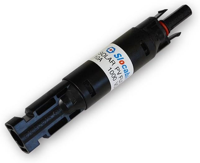Renogy 10A Male and Female Connector Waterproof in-Line Fuse Holder, w, Black