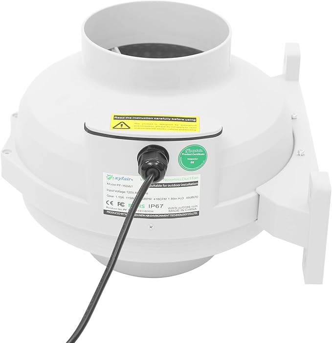 DNYSYSJ 6 Inch Inline Duct Fan 6" Inline Exhaust Fan 418 Cfm Inline Exhaust Fan Ventilation Kitchen Exhaust Fans Blower Fan Ductless Bathroom Exhaust Fan Ventilation