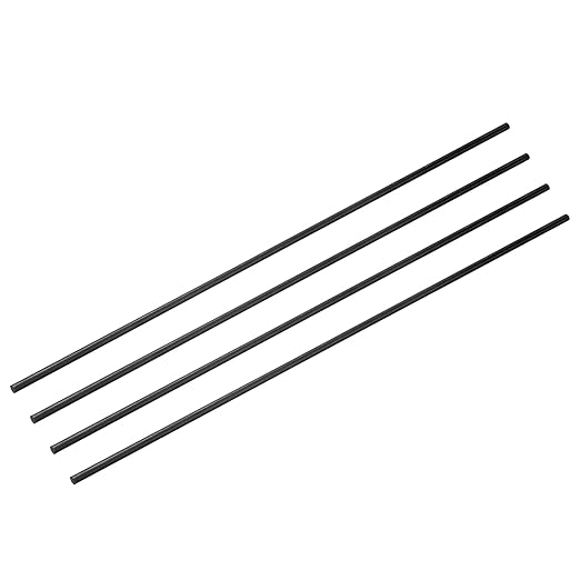 MECCANIXITY Carbon Fiber Rod, 2mm x 150mm for RC Plane DIY Tool Wing Tube Quadcopter Arm, Pack of 4