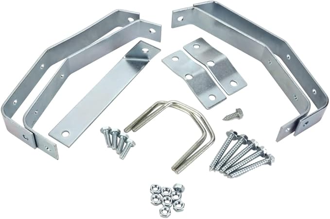 Skywalker 8” Heavy-Duty Wall Mount Pair for TV Antenna Mast with (2) Brackets with Lag Bolts