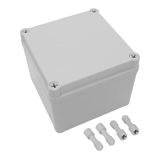 LeMotech Junction Box IP67 Waterproof Dustproof ABS Plastic Project Box for Electrical Outdoor Enclosure Gray 4.9 x 4.9 x 3.9 inch (125 x 125 x 100 mm)