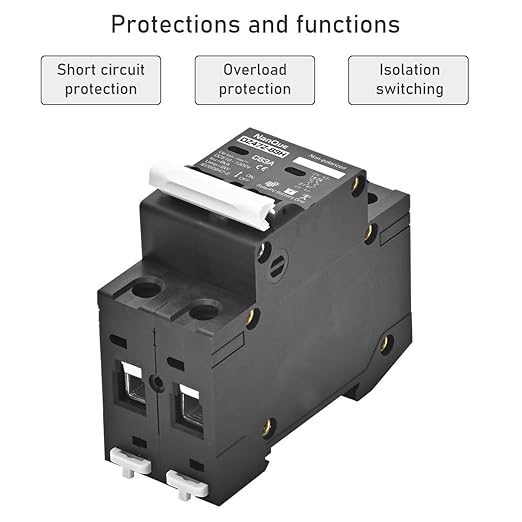 DC 260V 500V 600V 800V 1000V Circuit Breaker MCB Solar Panel Protector PV System Battery Discharge Protector Automatic AC DC Univesal Thermomagnetic Black Color (40A)